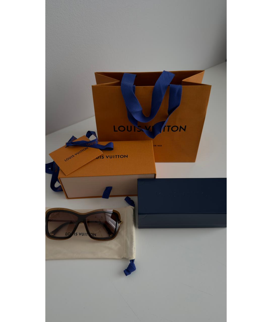 LOUIS VUITTON Коричневые пластиковые солнцезащитные очки, фото 6