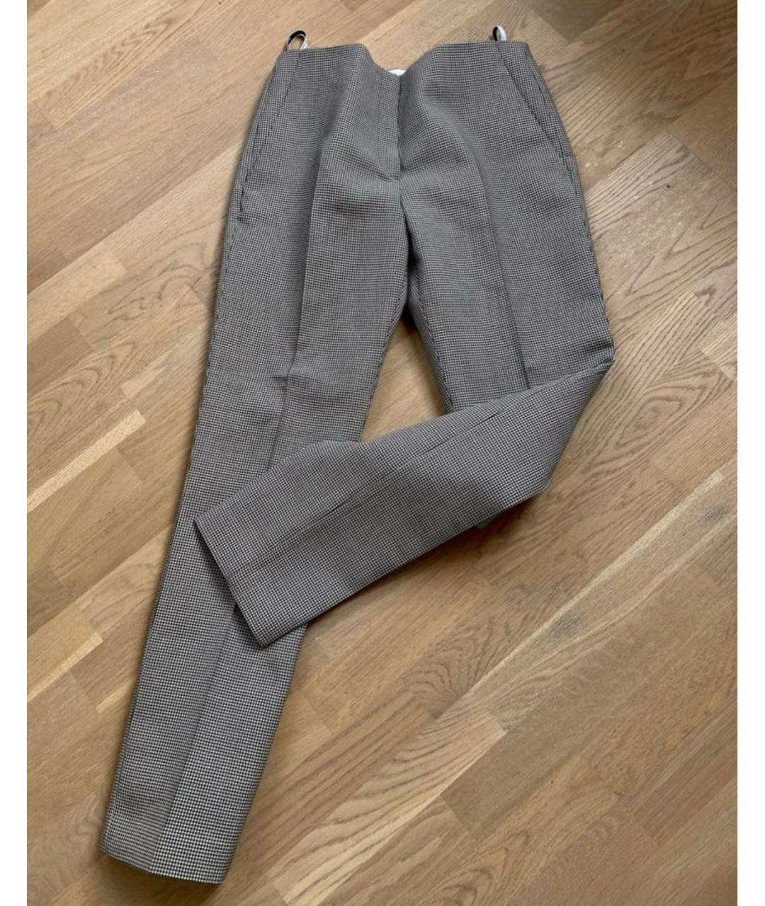CHRISTIAN DIOR Серые шерстяные прямые брюки, фото 5
