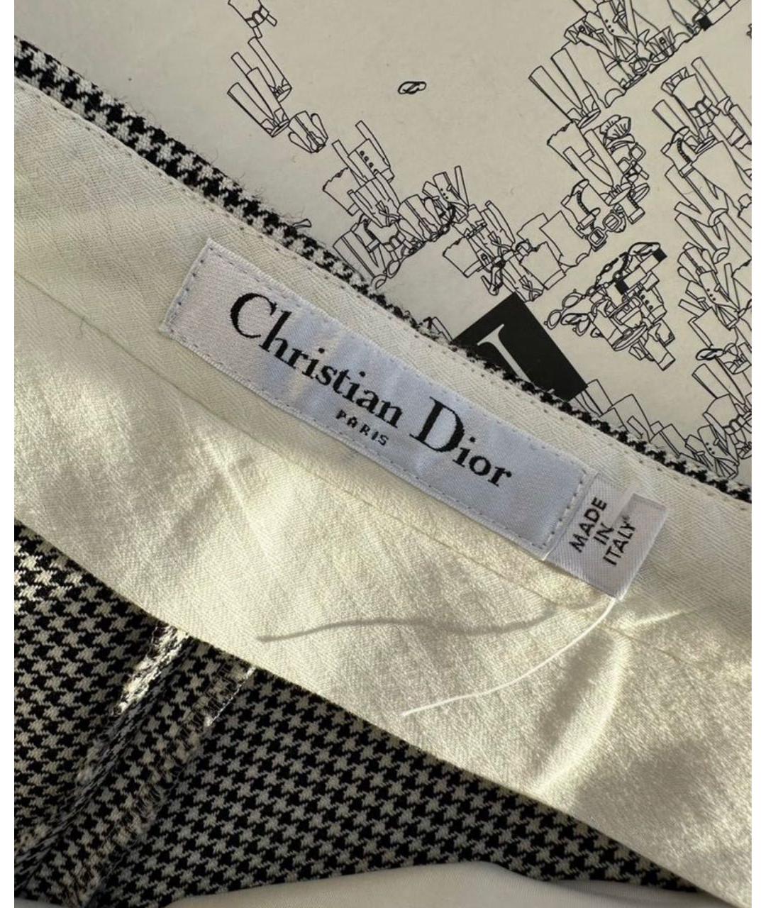 CHRISTIAN DIOR Серые шерстяные прямые брюки, фото 4