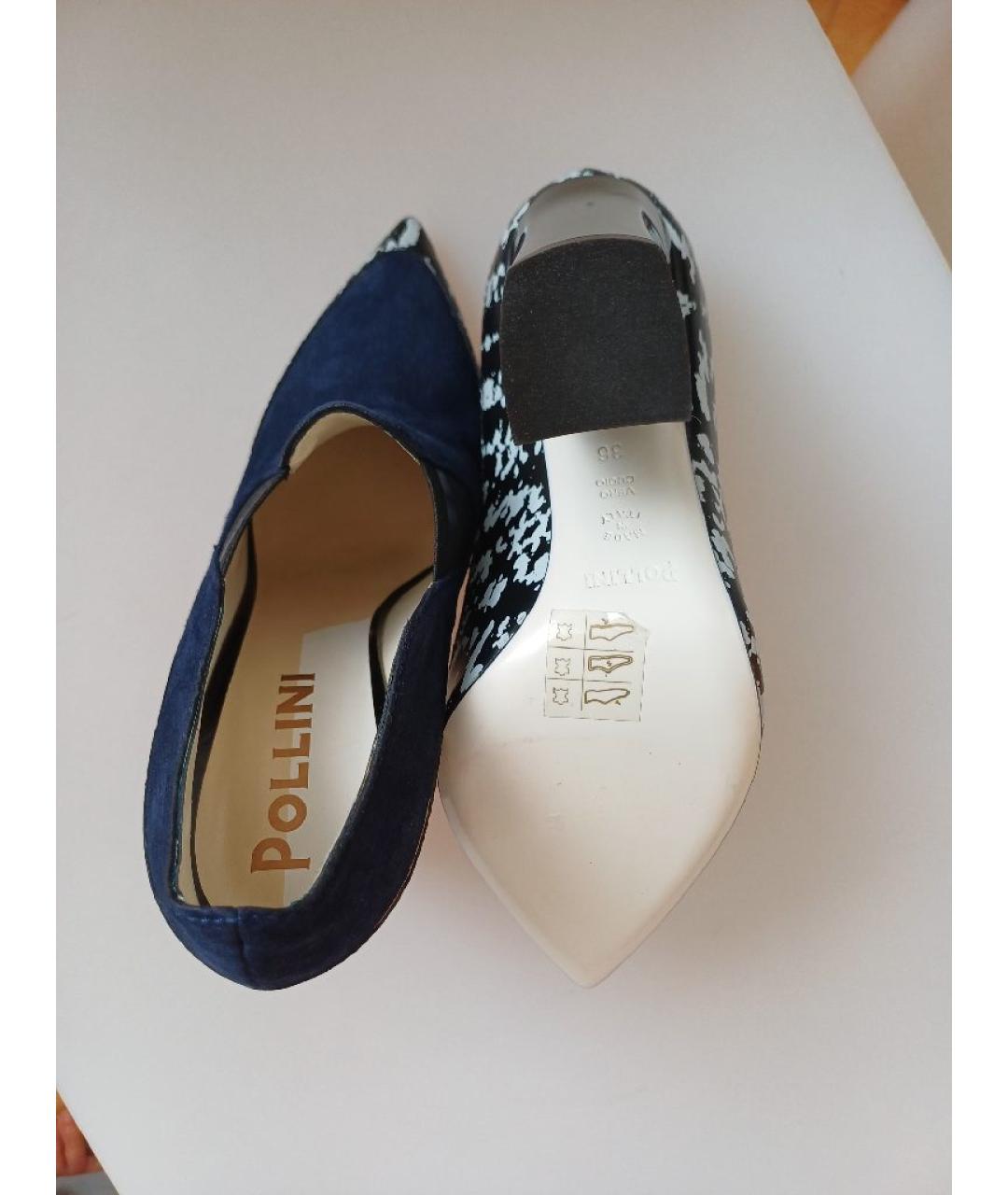 POLLINI Темно-синие замшевые ботильоны, фото 9