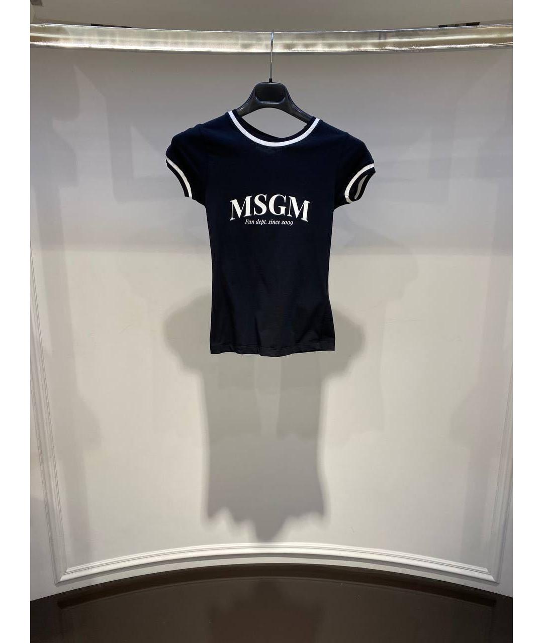 MSGM Черная хлопковая футболка, фото 3