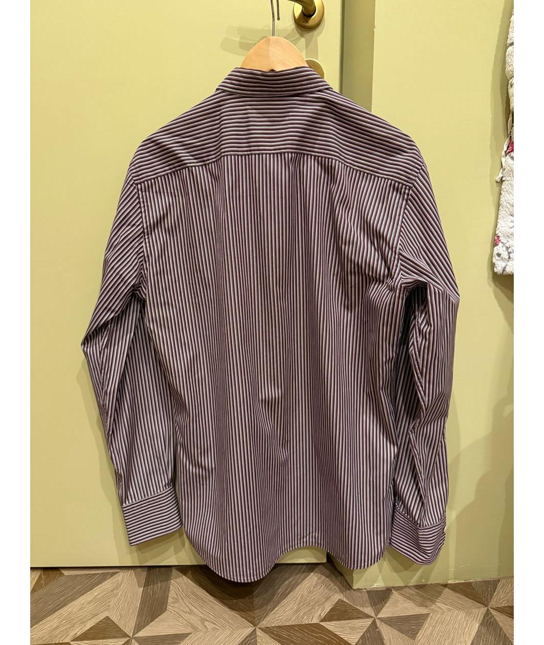 ERMENEGILDO ZEGNA XXX Бордовая хлопковая классическая рубашка, фото 2