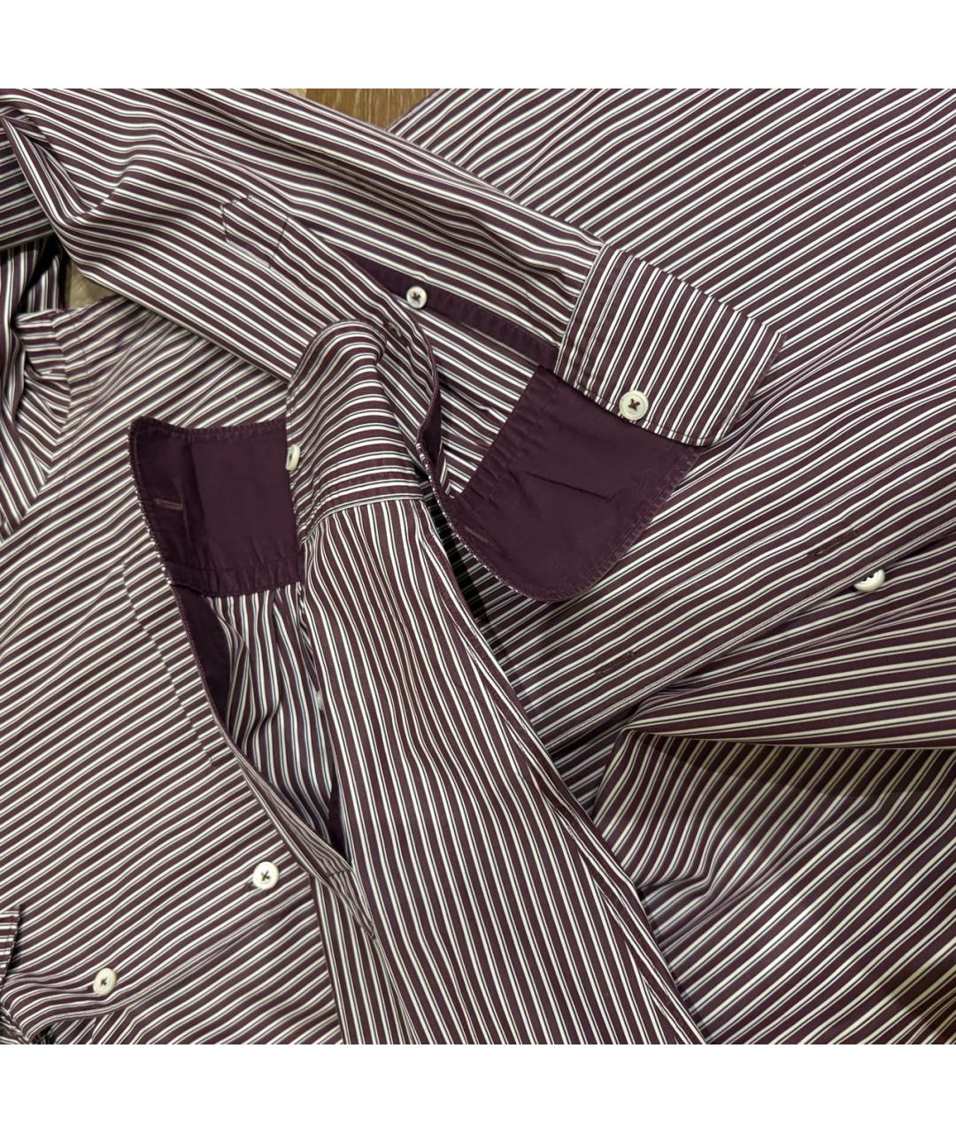 ERMENEGILDO ZEGNA XXX Бордовая хлопковая классическая рубашка, фото 4