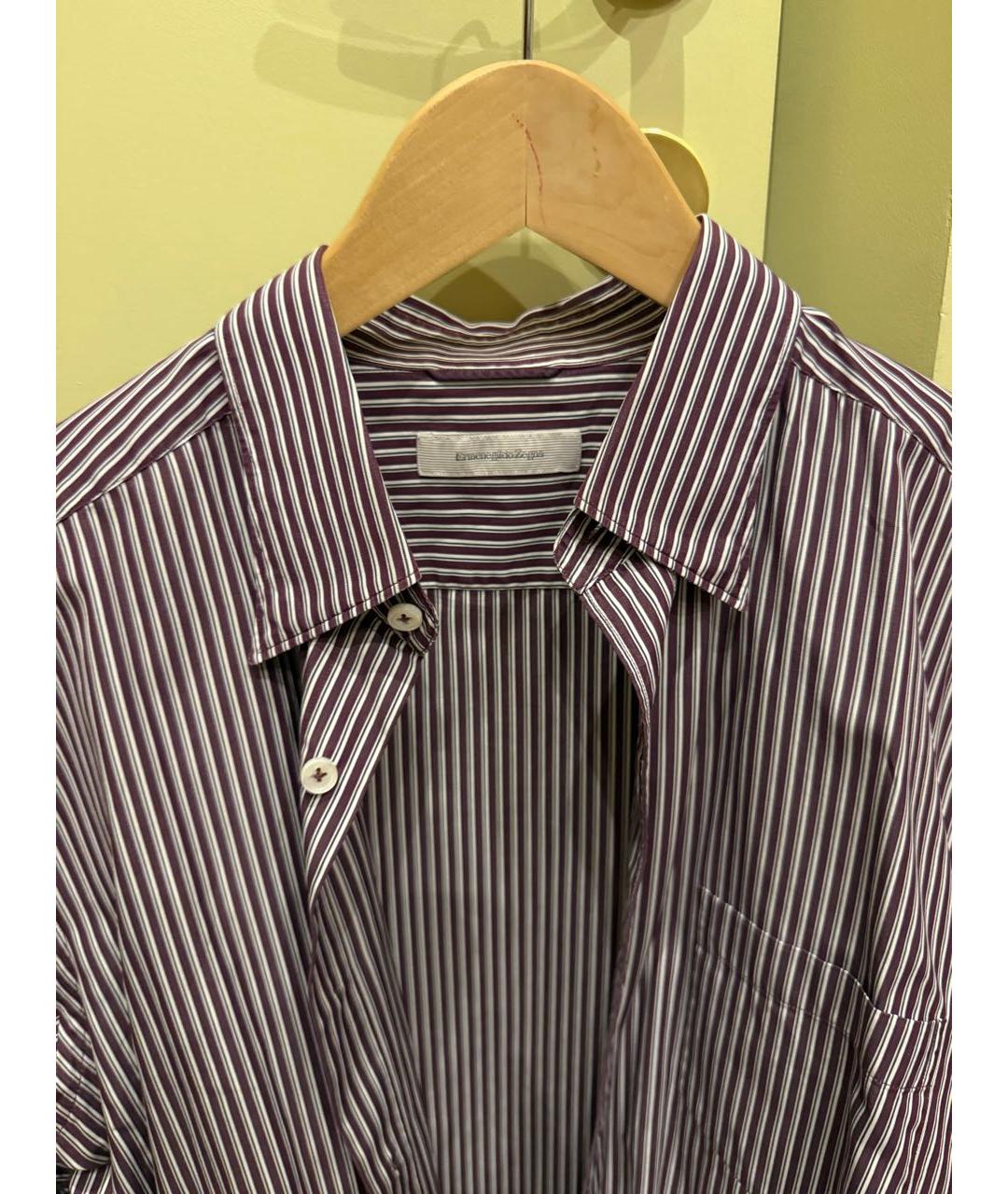 ERMENEGILDO ZEGNA XXX Бордовая хлопковая классическая рубашка, фото 5