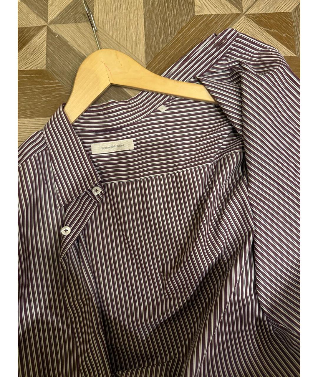 ERMENEGILDO ZEGNA XXX Бордовая хлопковая классическая рубашка, фото 3