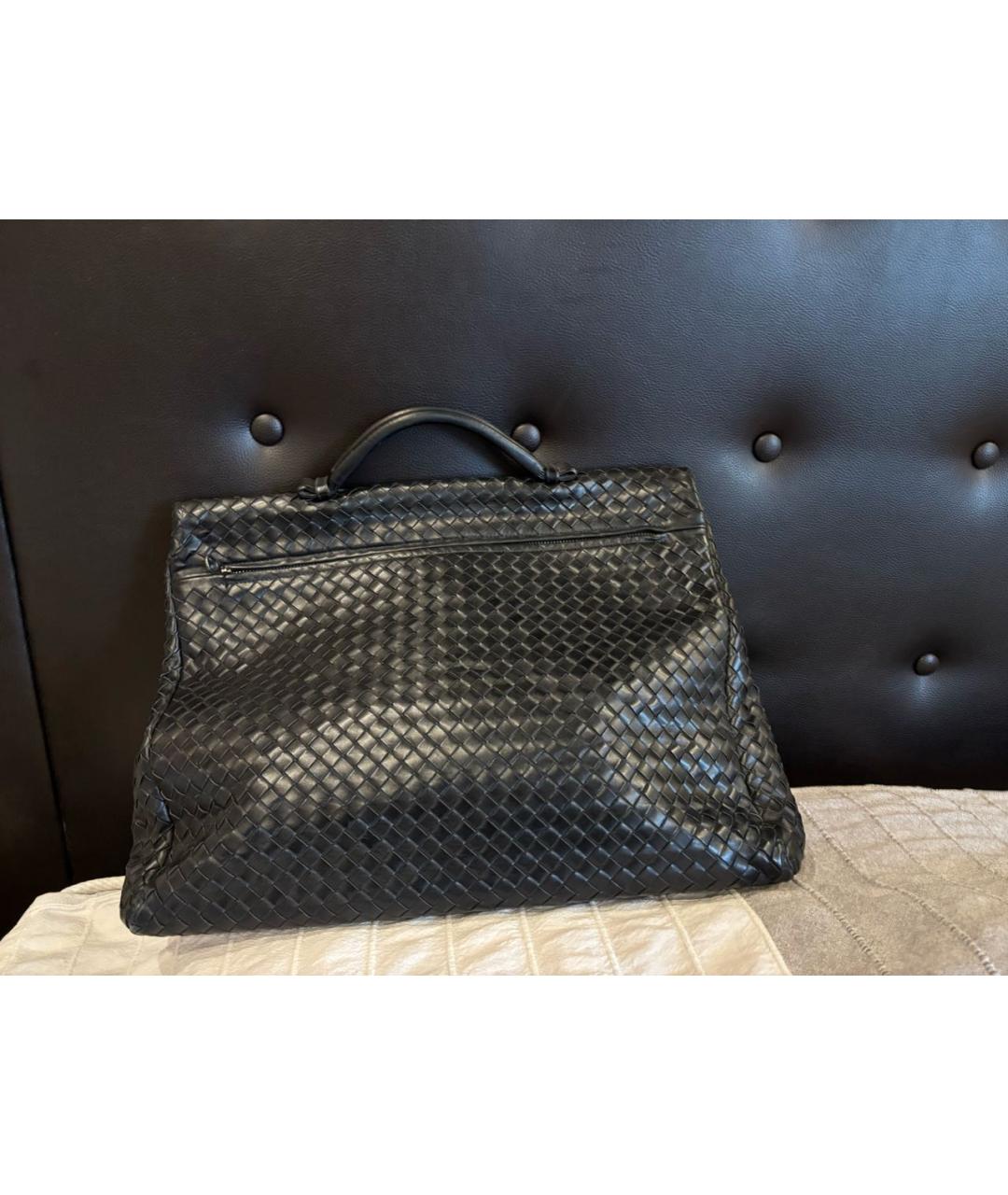 BOTTEGA VENETA Черный кожаный портфель, фото 2