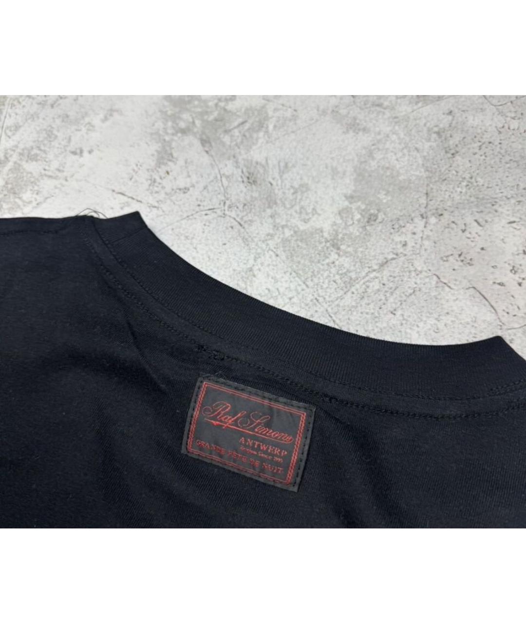 RAF SIMONS Черная хлопковая футболка, фото 5