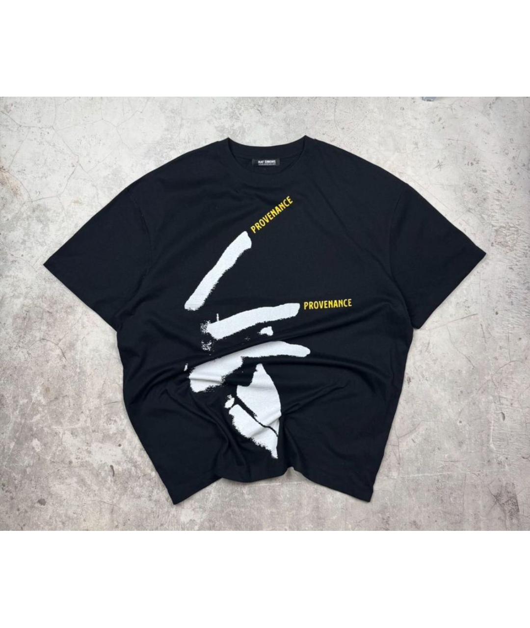 RAF SIMONS Черная хлопковая футболка, фото 2