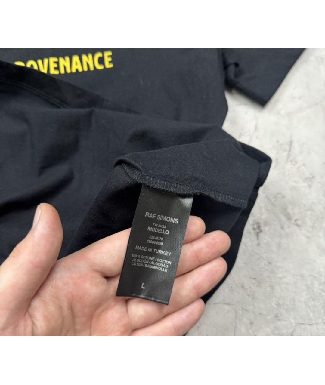 RAF SIMONS Черная хлопковая футболка, фото 7