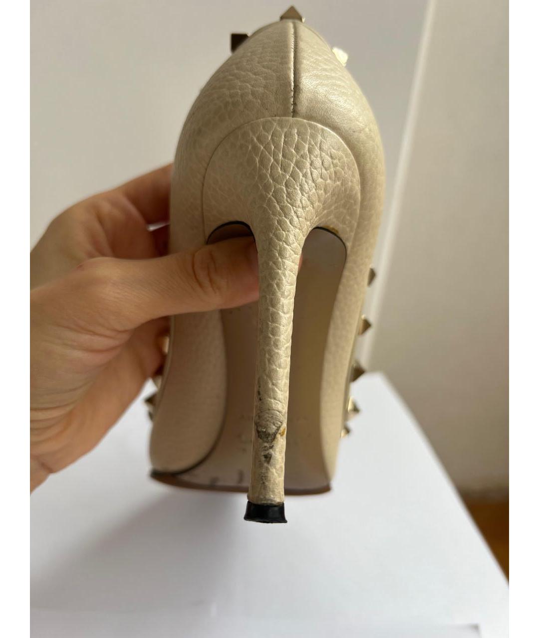 VALENTINO Бежевые кожаные туфли, фото 5