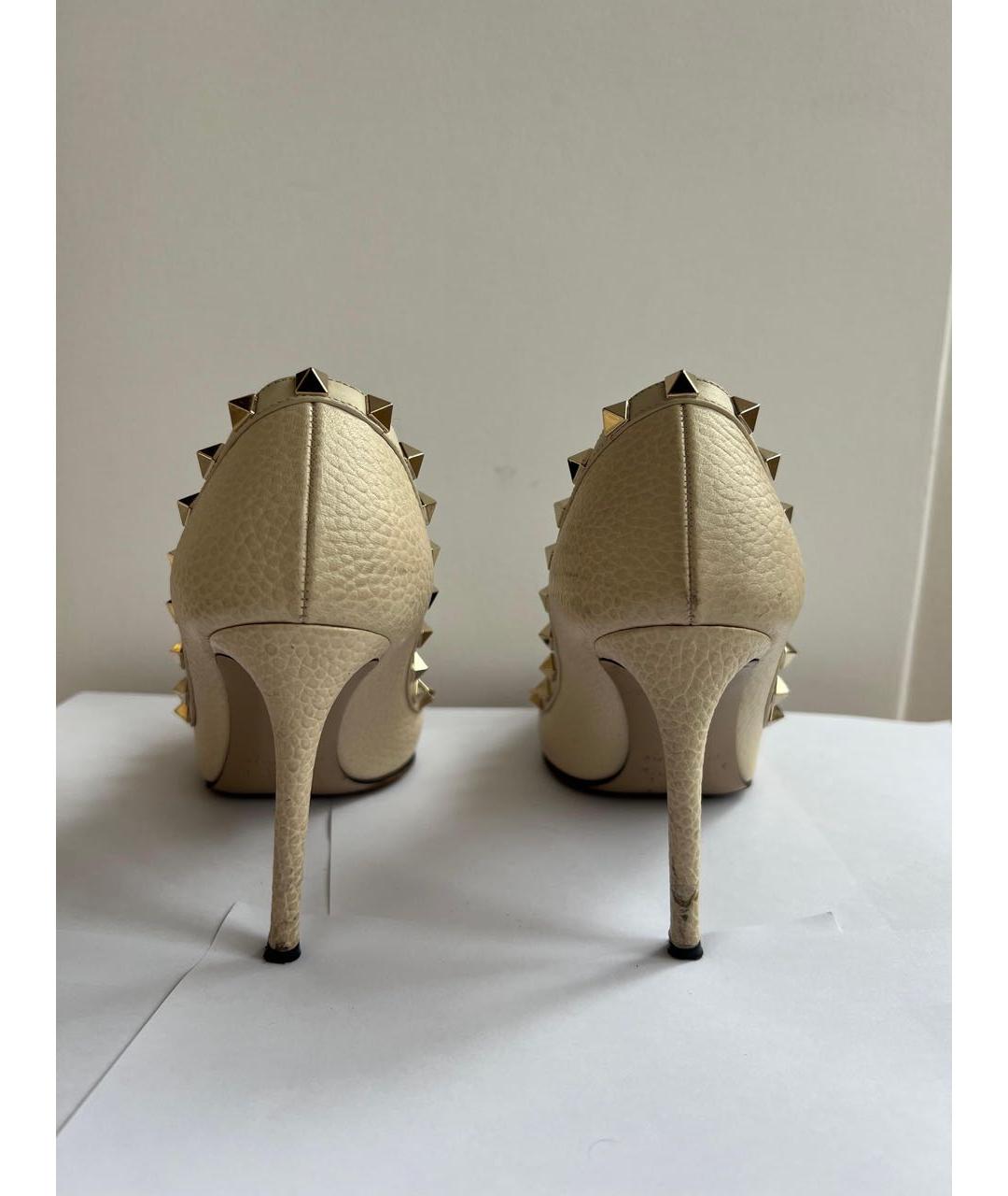 VALENTINO Бежевые кожаные туфли, фото 4