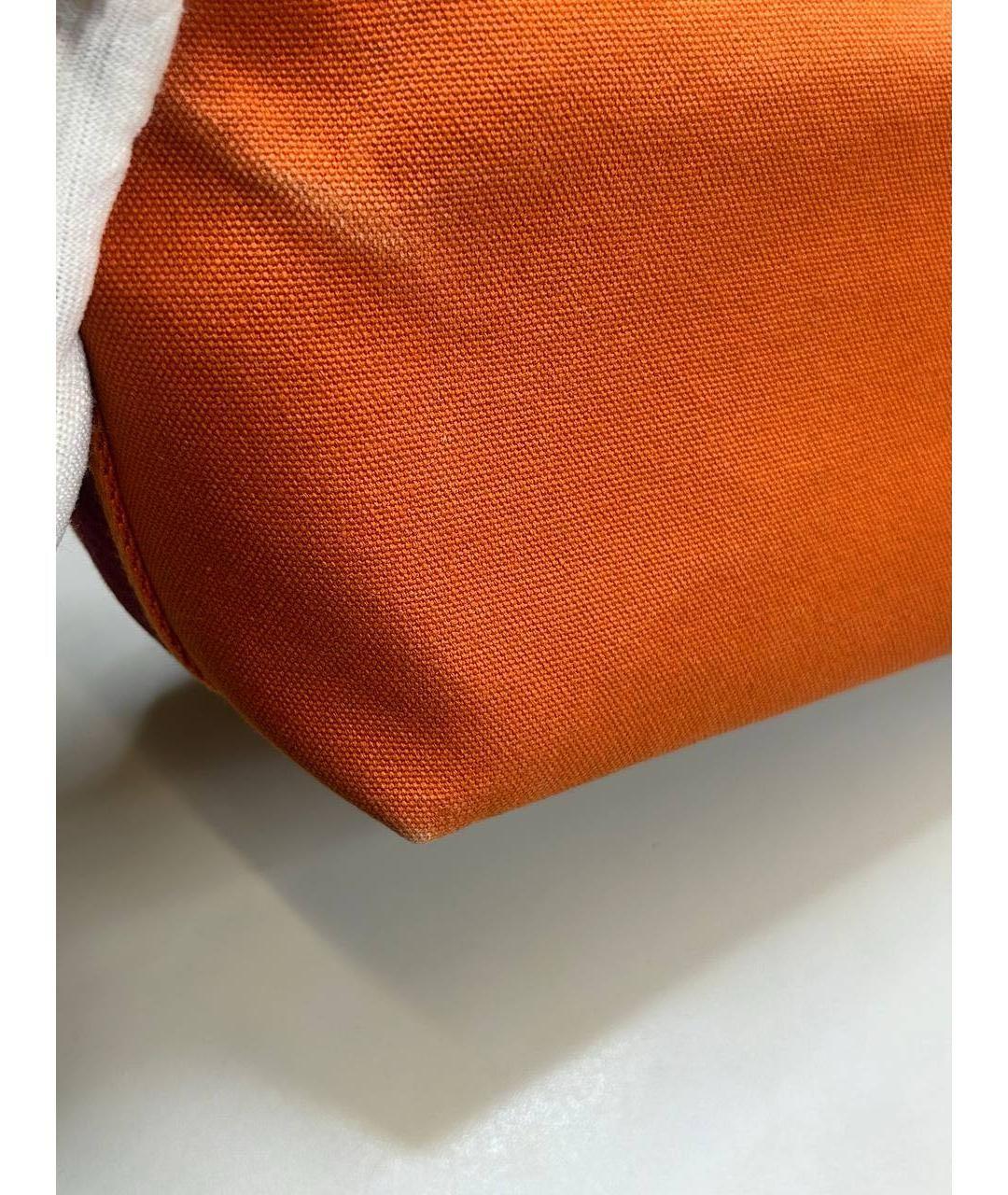 HERMES Оранжевая хлопковая косметичка, фото 5
