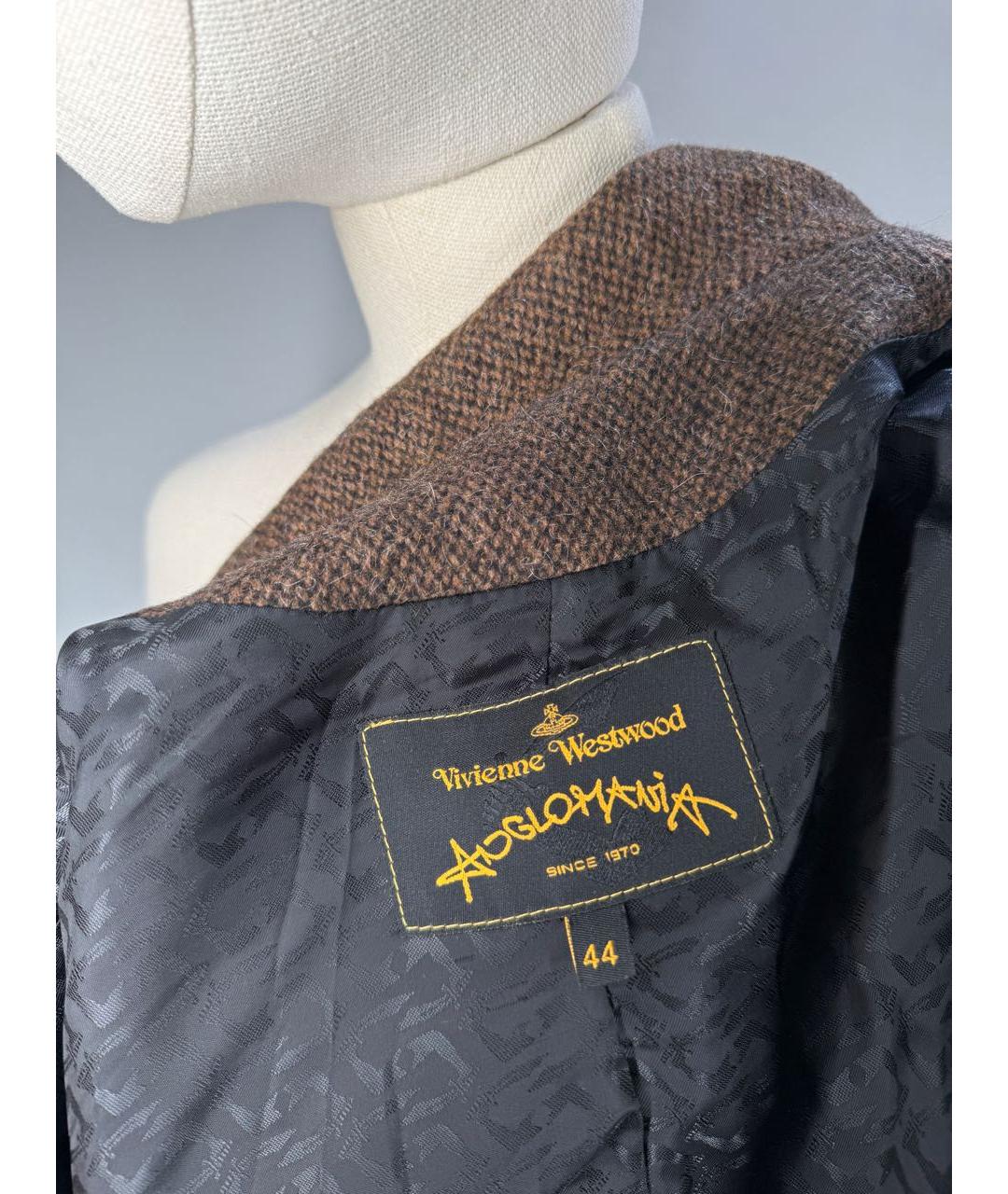 VIVIENNE WESTWOOD Коричневое шерстяное пальто, фото 8