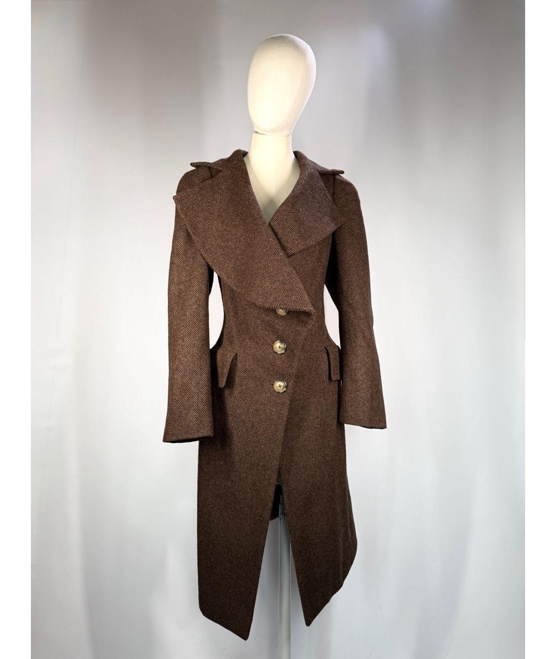 VIVIENNE WESTWOOD Коричневое шерстяное пальто, фото 9