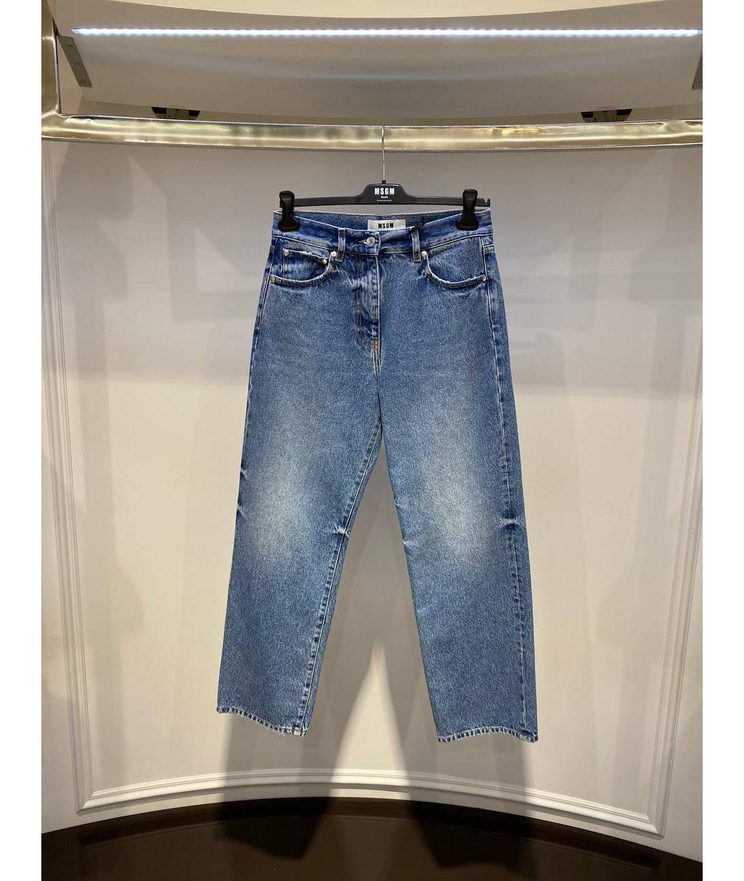 MSGM Синие хлопковые прямые джинсы, фото 3