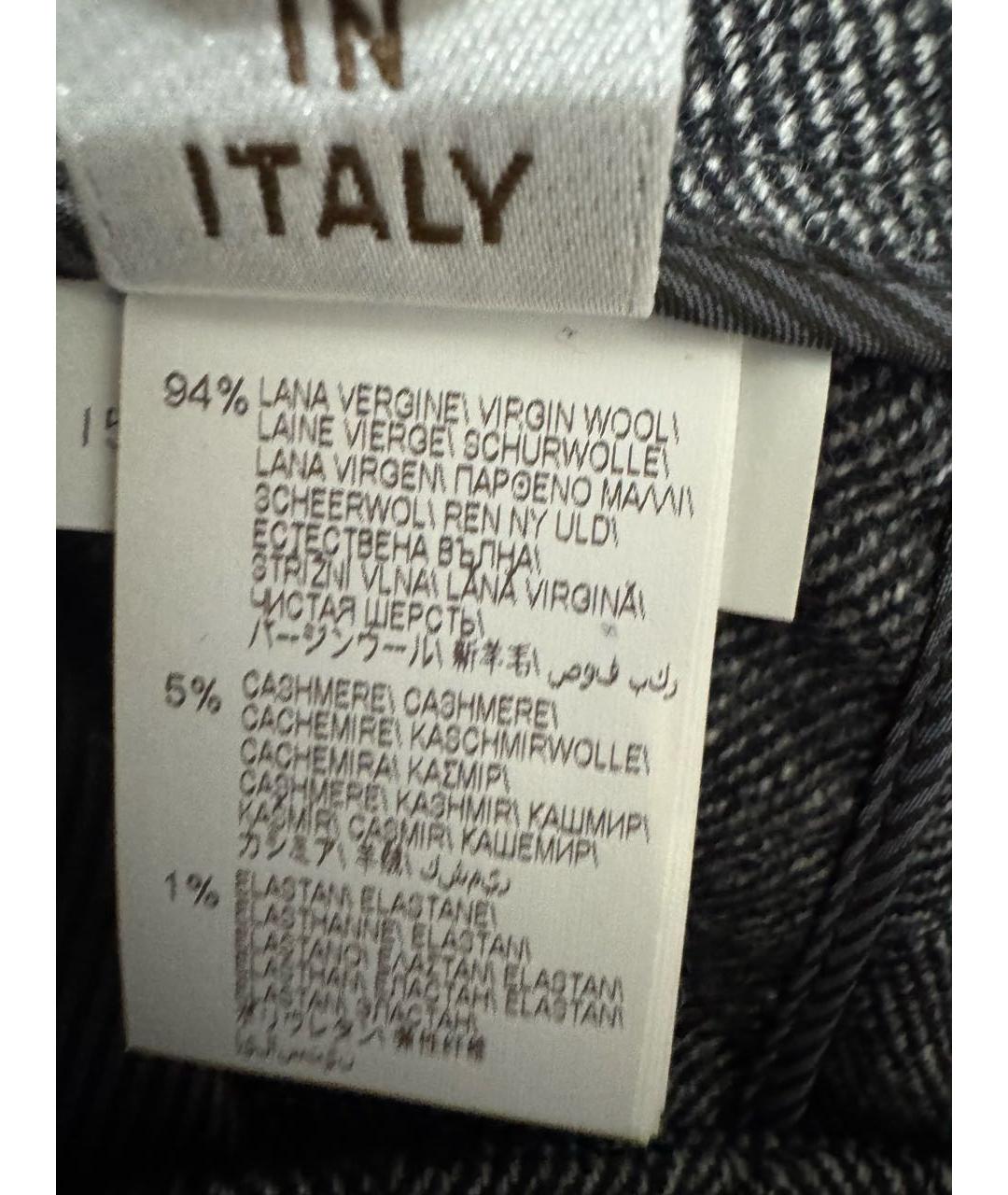 BRUNELLO CUCINELLI Серые шерстяные прямые брюки, фото 8