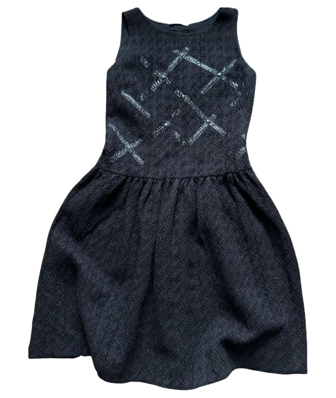 BOTTEGA VENETA Черное шерстяное повседневное платье, фото 1