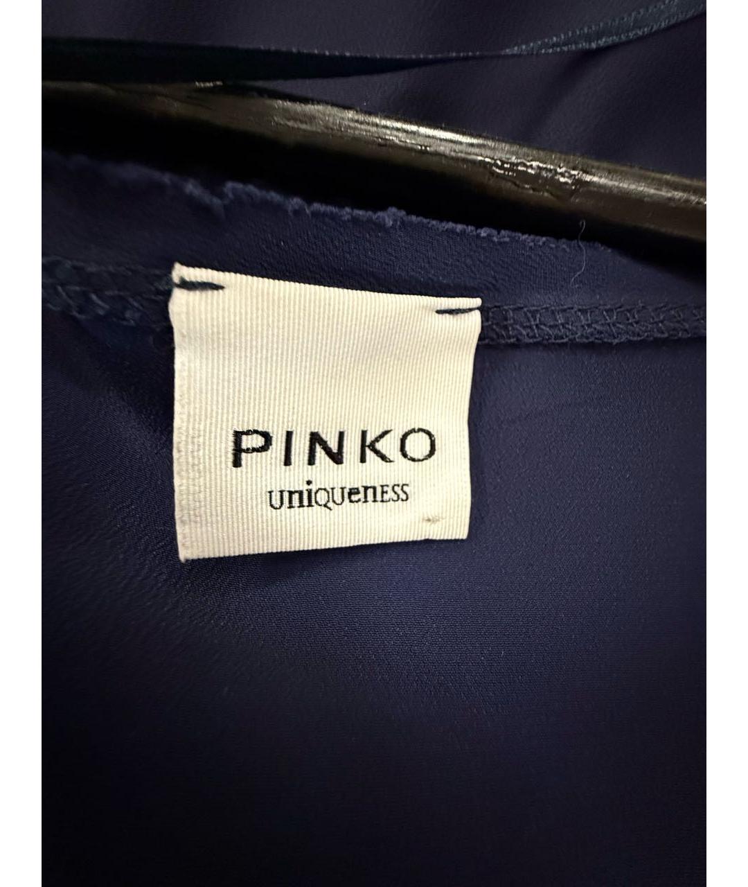 PINKO Темно-синяя ацетатная майка, фото 3