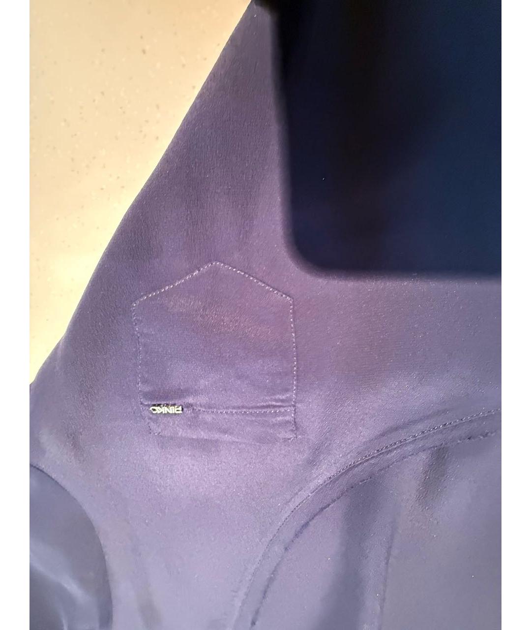 PINKO Темно-синяя ацетатная майка, фото 4