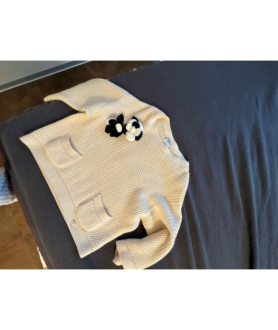 CHANEL Бежевый кашемировый джемпер / свитер, фото 5