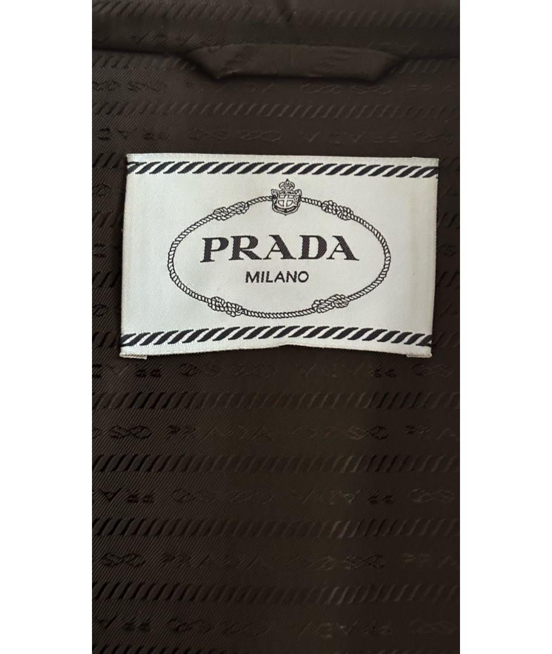 PRADA Черное шерстяное пальто, фото 3