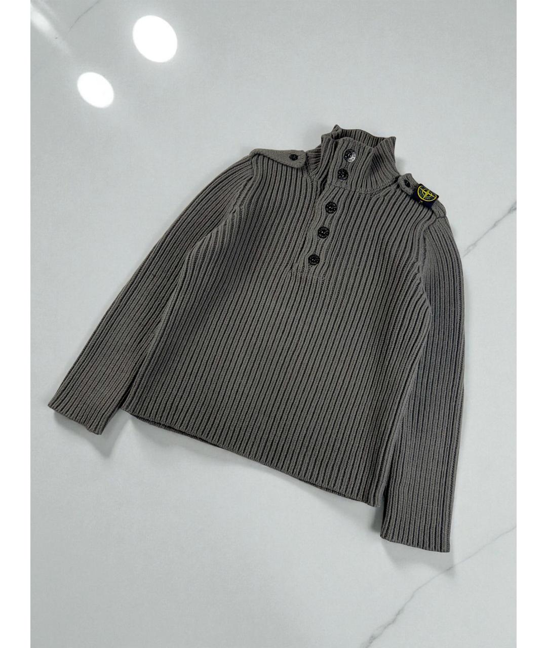 STONE ISLAND Серый шерстяной джемпер / свитер, фото 2