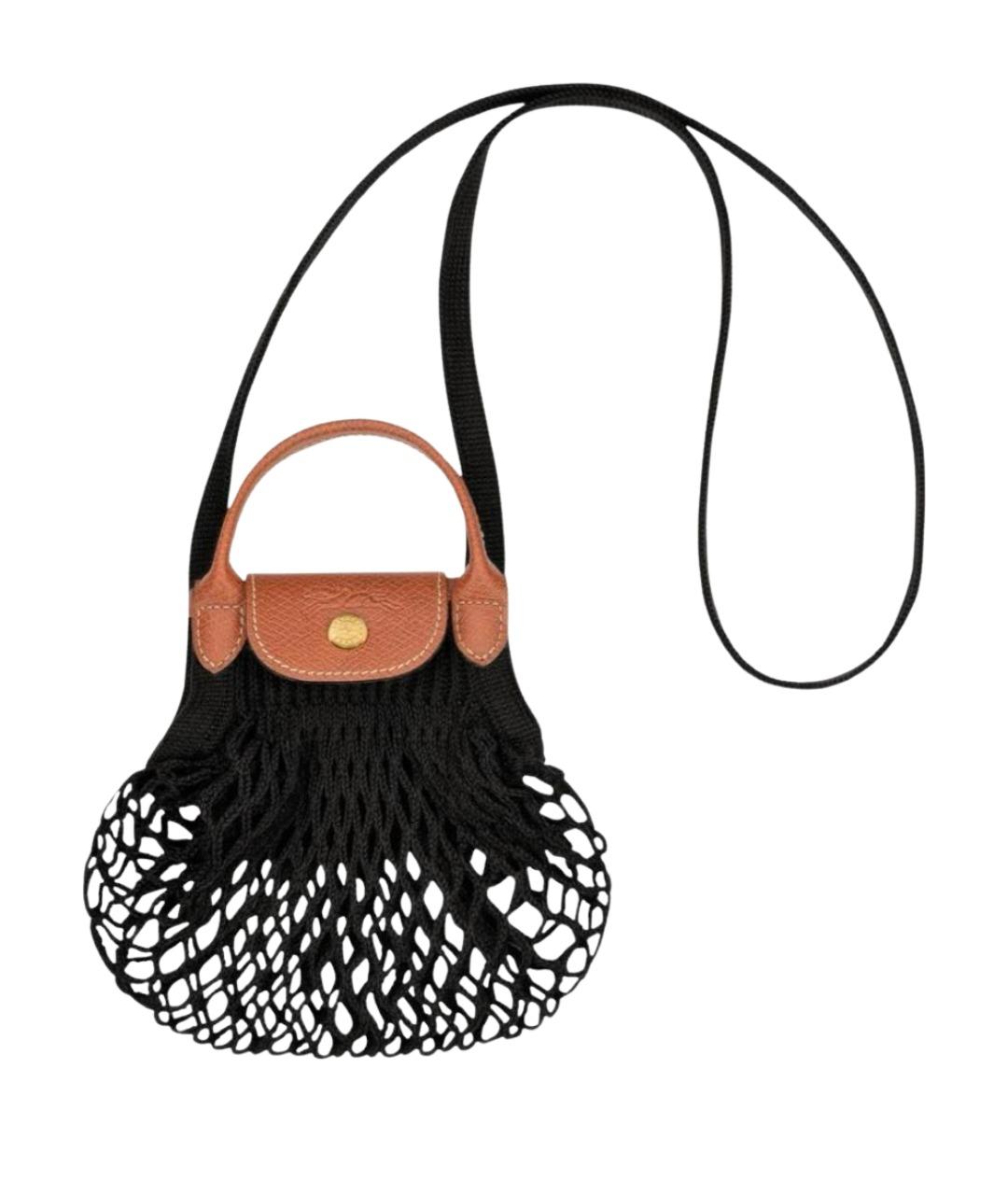 LONGCHAMP Черная кожаная пляжная сумка, фото 1