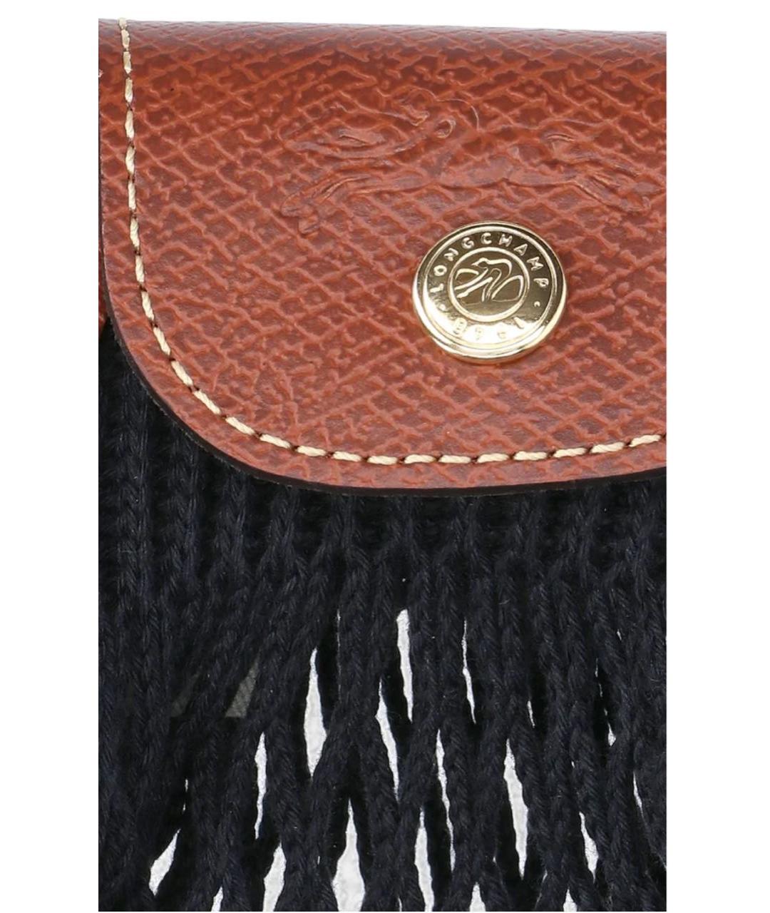 LONGCHAMP Черная кожаная пляжная сумка, фото 4