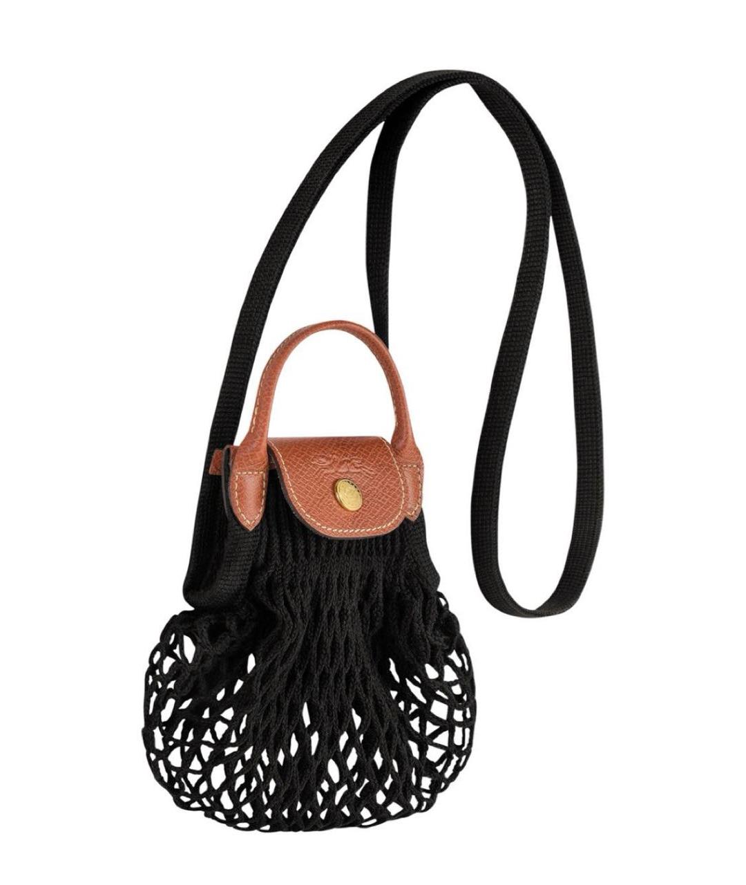 LONGCHAMP Черная кожаная пляжная сумка, фото 2