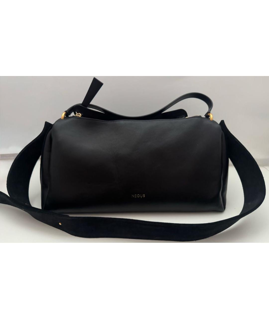 NEOUS Черная кожаная сумка через плечо, фото 2