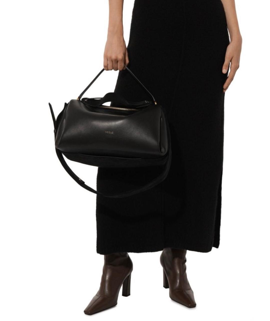 NEOUS Черная кожаная сумка через плечо, фото 3