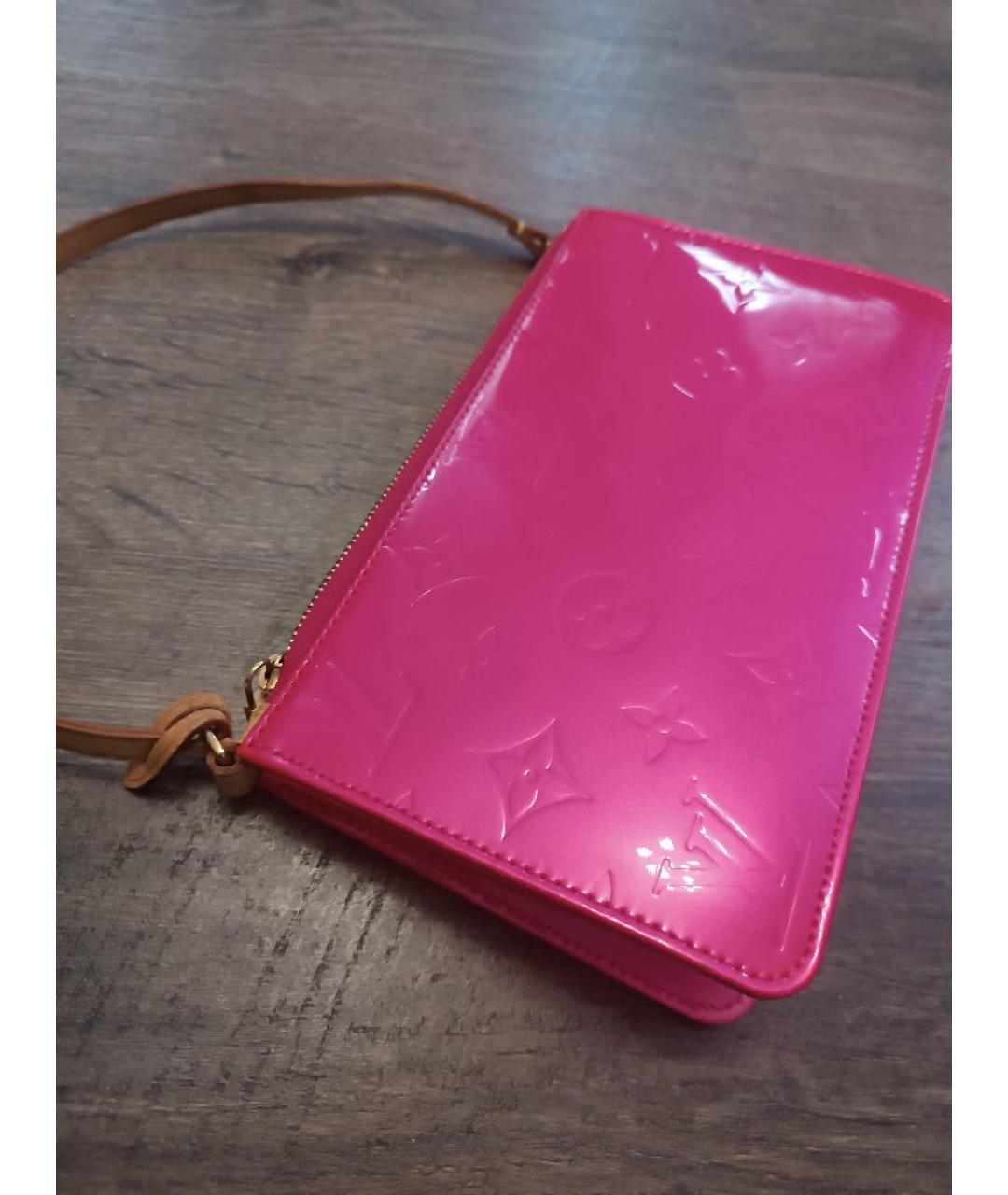 LOUIS VUITTON Розовая сумка с короткими ручками из лакированной кожи, фото 2