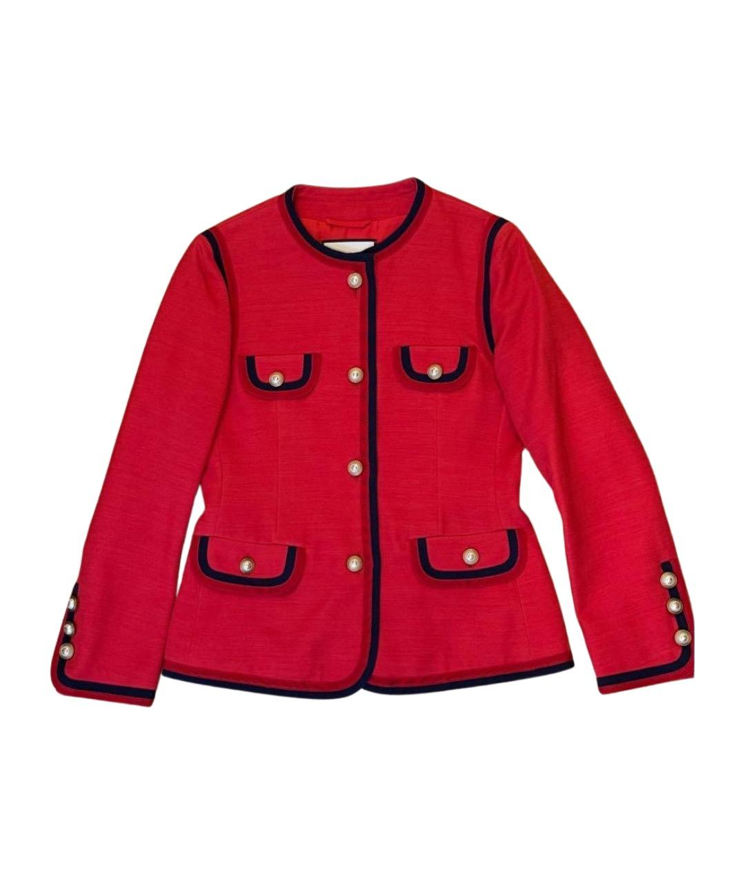 GUCCI Красный шелковый жакет/пиджак, фото 1