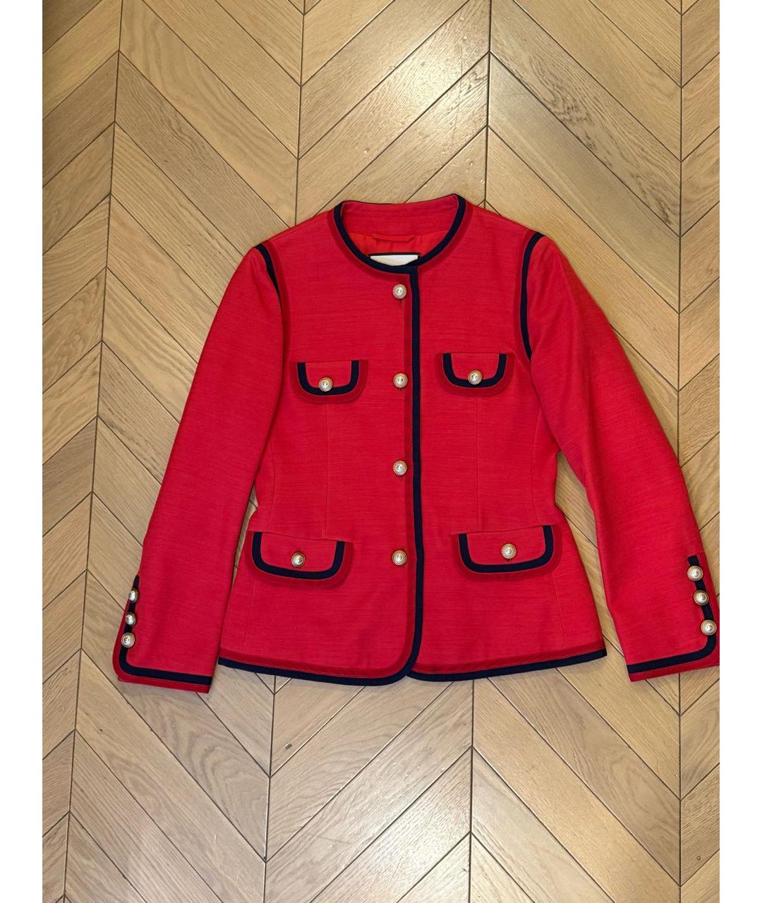 GUCCI Красный шелковый жакет/пиджак, фото 6