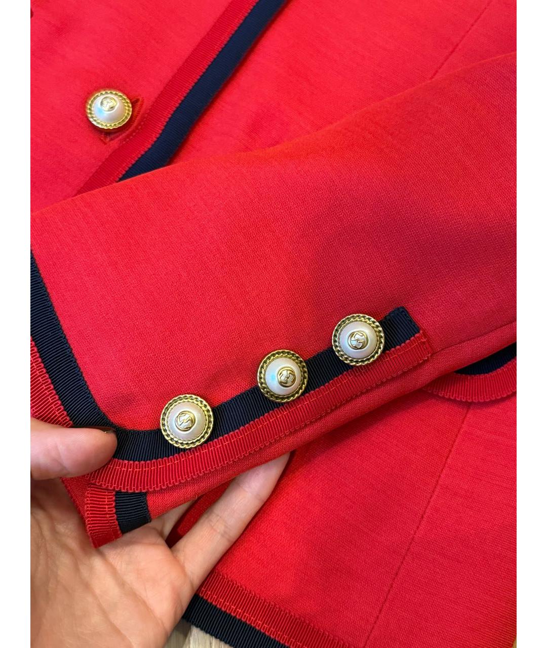GUCCI Красный шелковый жакет/пиджак, фото 2