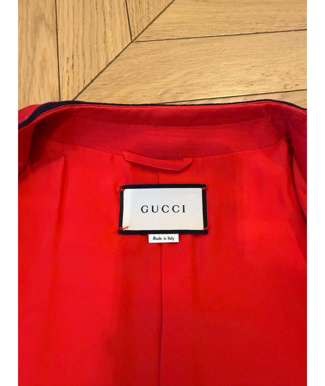 GUCCI Красный шелковый жакет/пиджак, фото 4