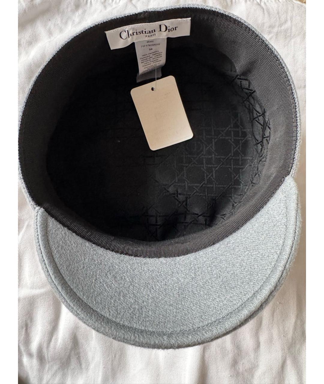 CHRISTIAN DIOR Серая кашемировая кепка, фото 5
