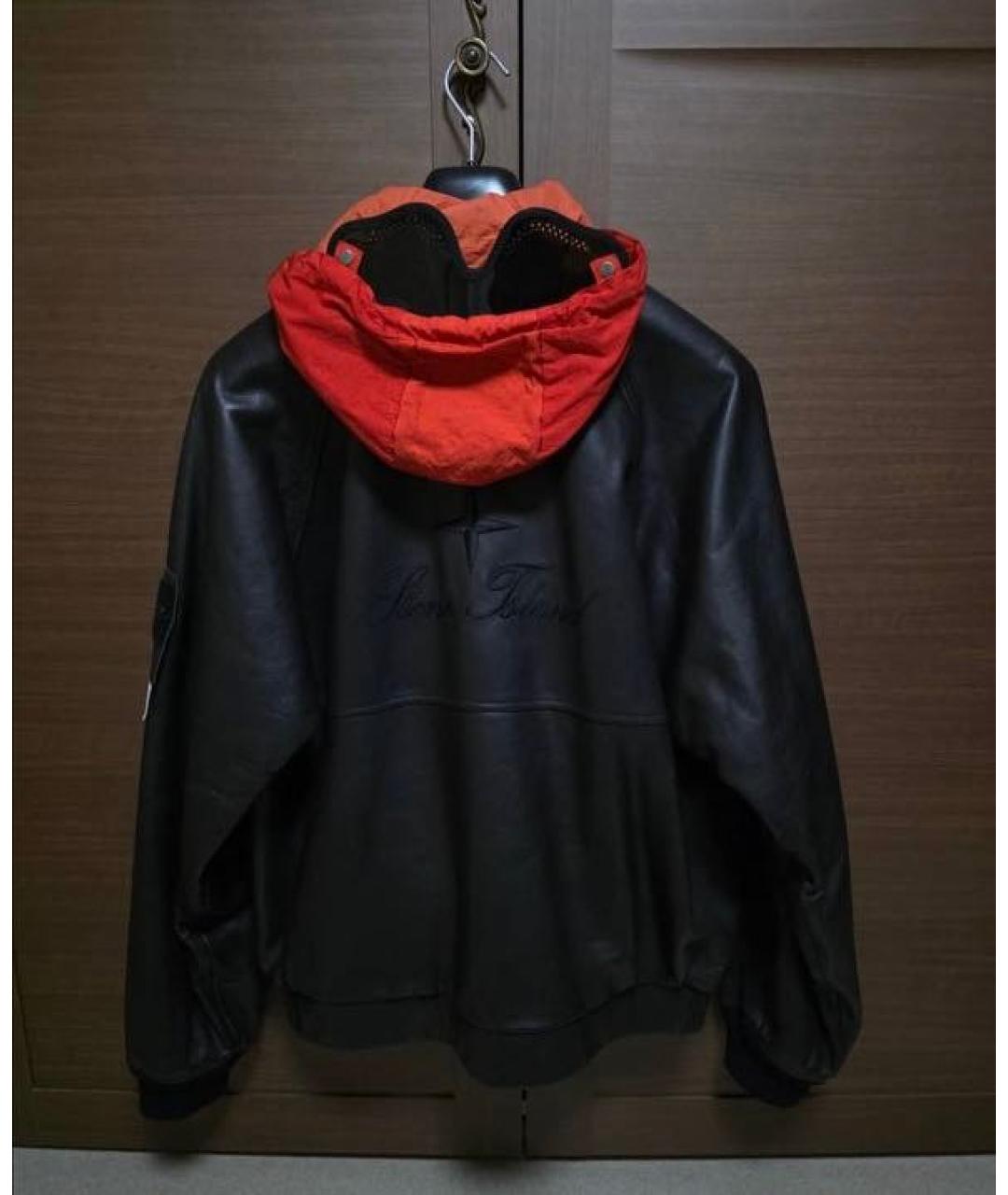 STONE ISLAND Черная кожаная куртка, фото 2