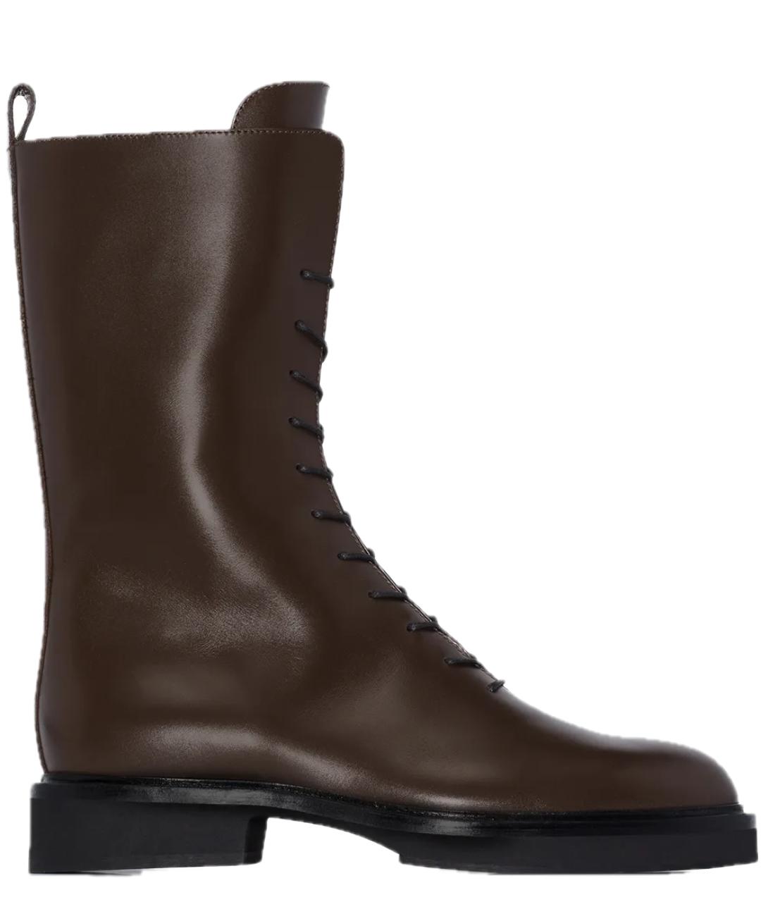 KHAITE Коричневые кожаные ботинки, фото 8