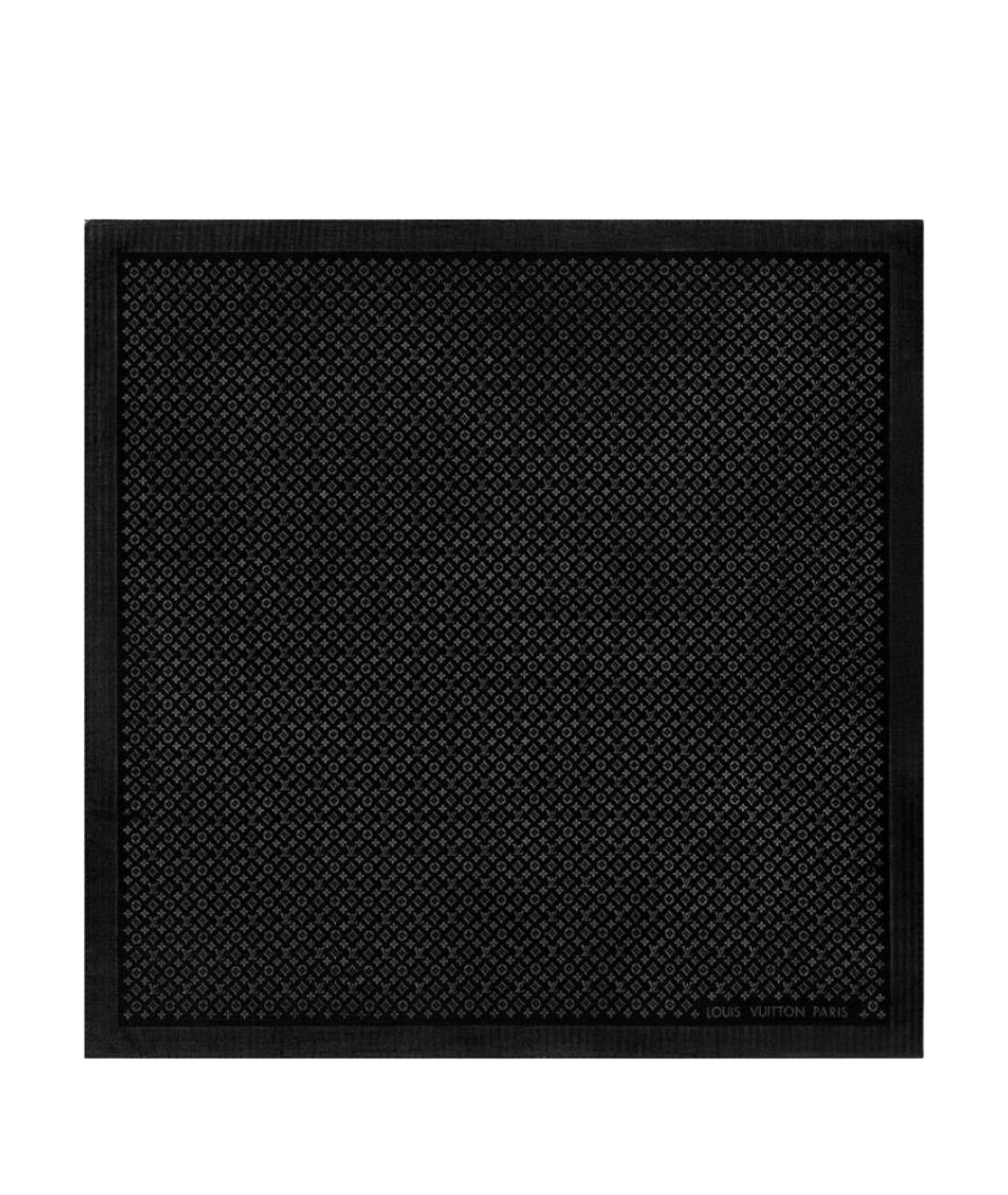 LOUIS VUITTON Черный шелковый платок, фото 1