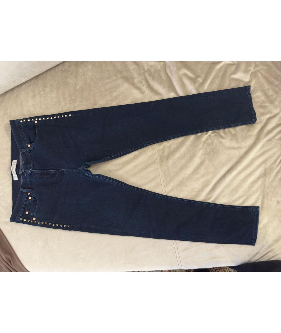 VALENTINO Темно-синие хлопковые джинсы слим, фото 8