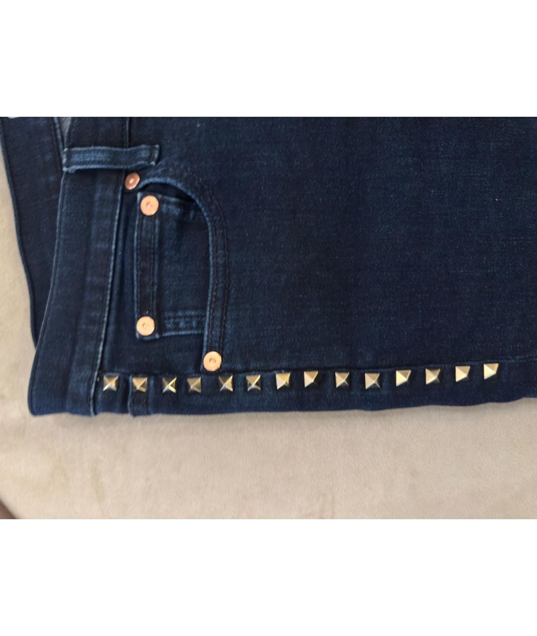 VALENTINO Темно-синие хлопковые джинсы слим, фото 2