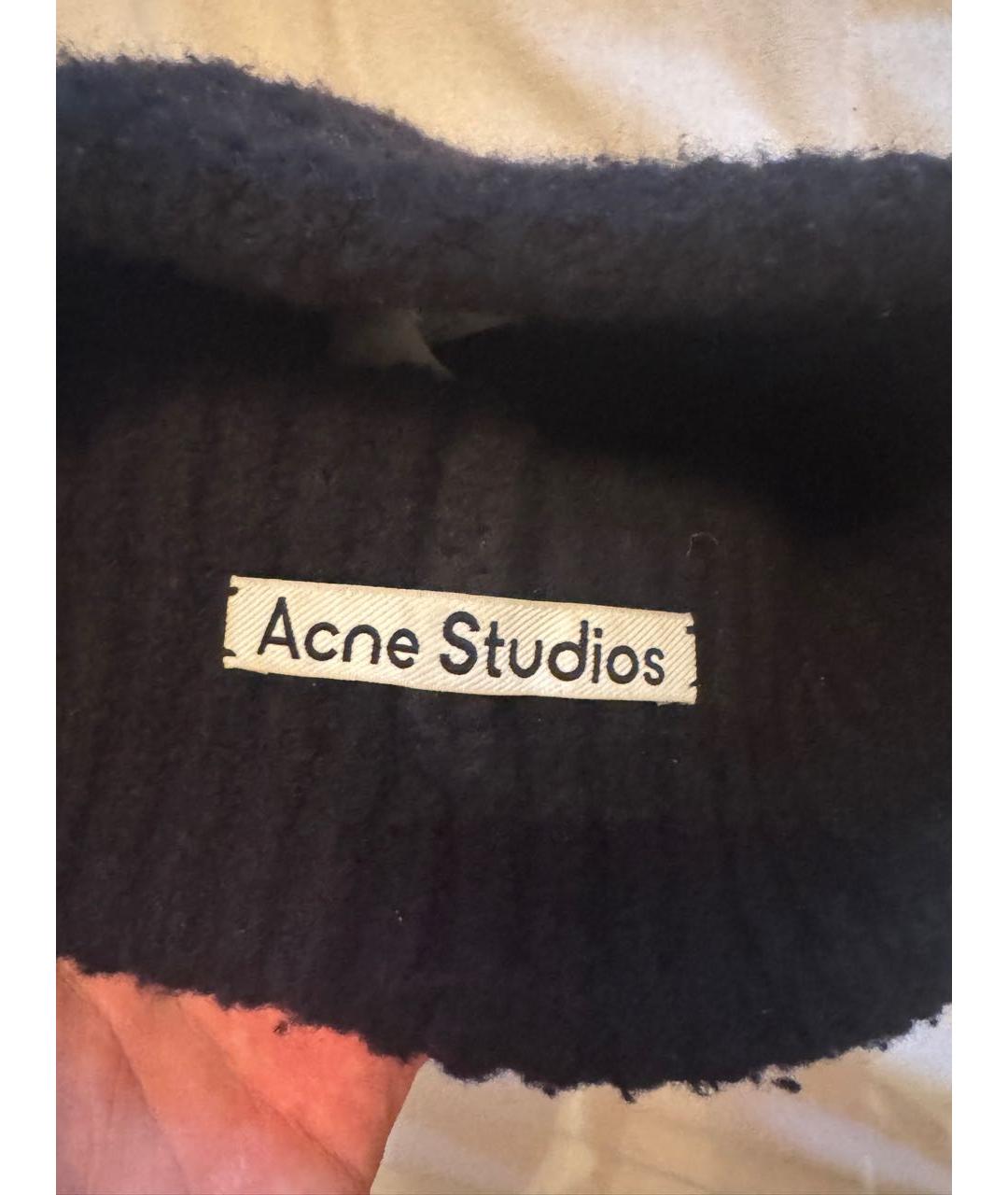 ACNE STUDIOS Темно-синяя шерстяная шапка, фото 3