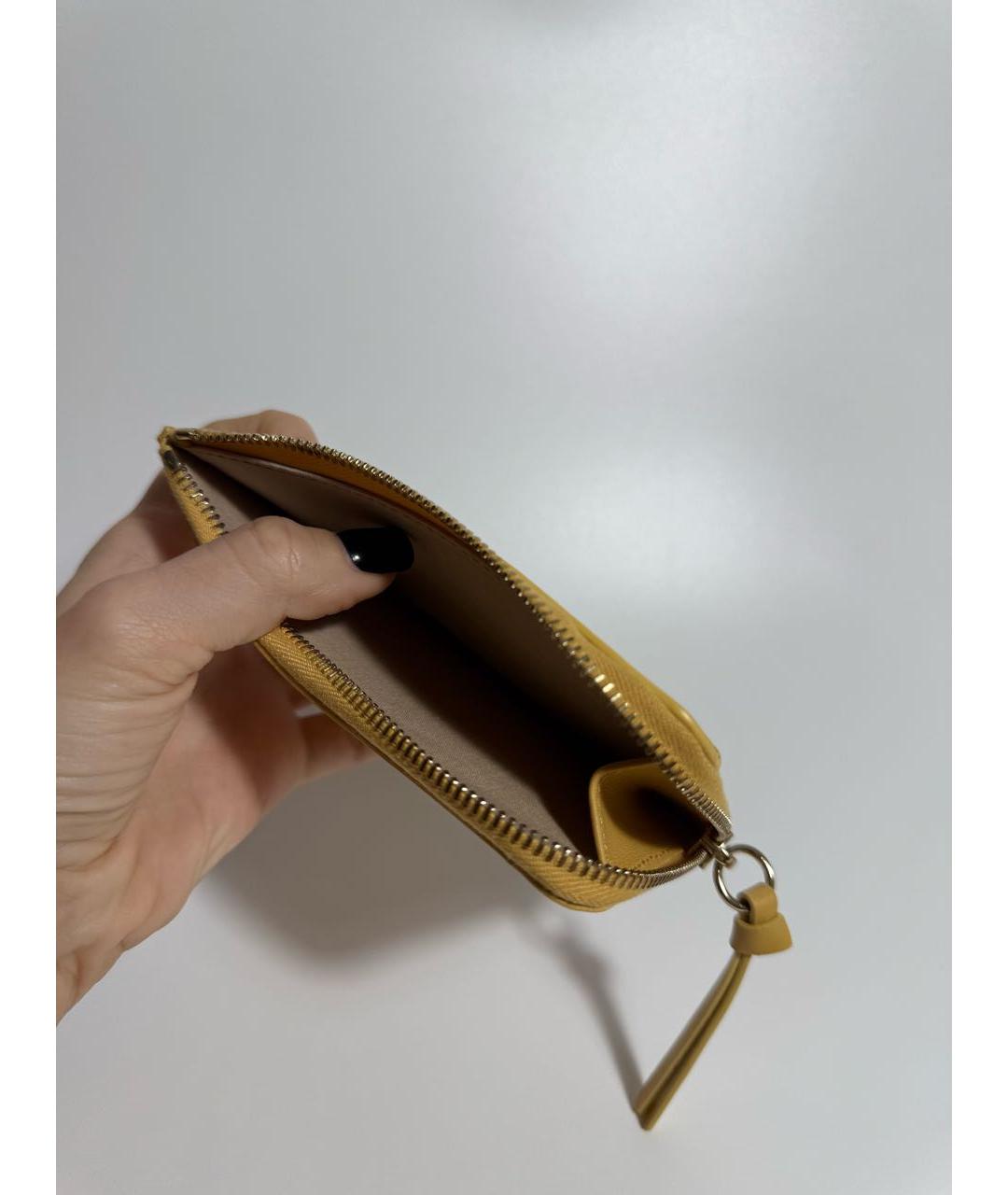 CHLOE Желтый кожаный кошелек, фото 3