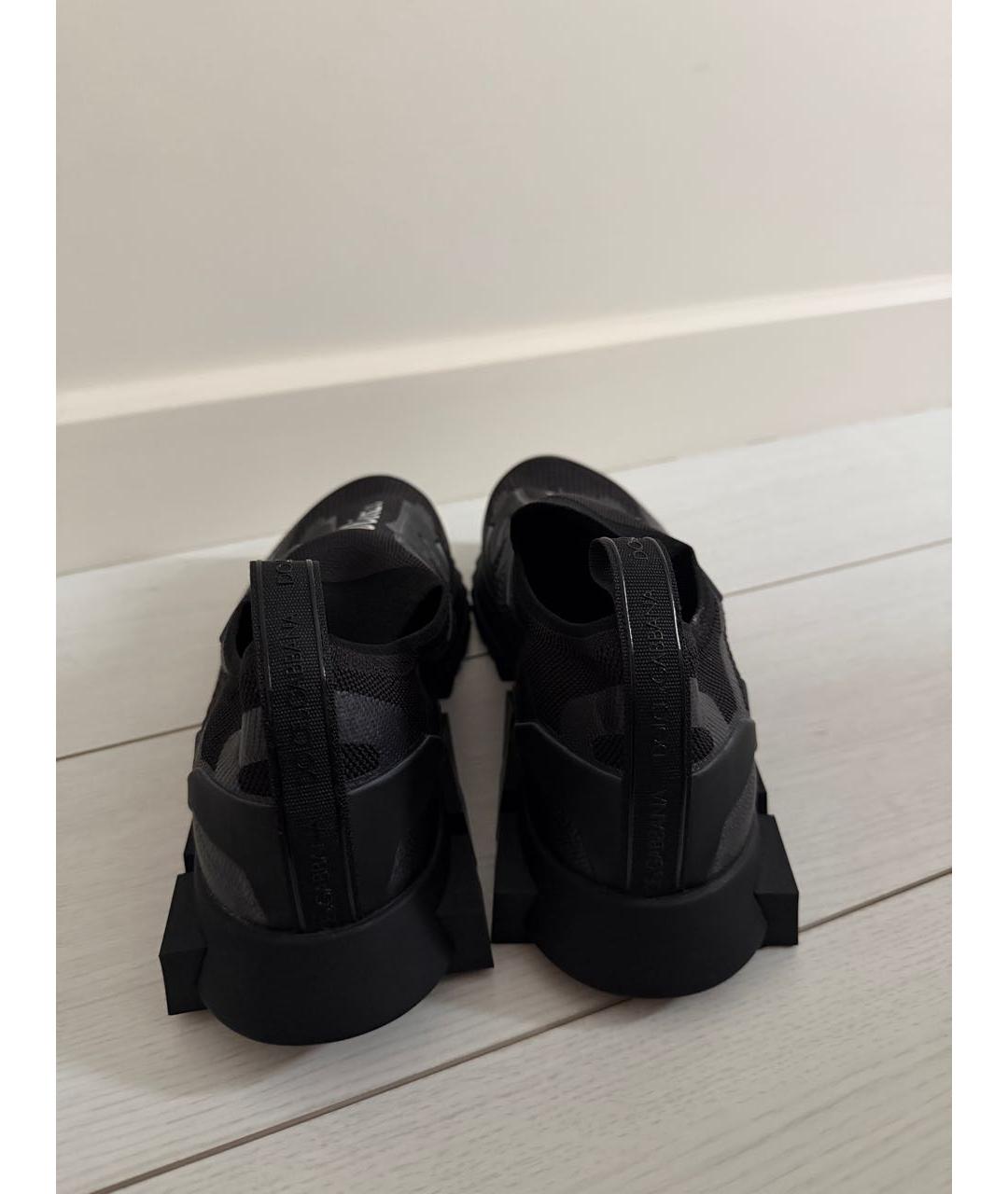 DOLCE&GABBANA Черные низкие кроссовки / кеды, фото 4