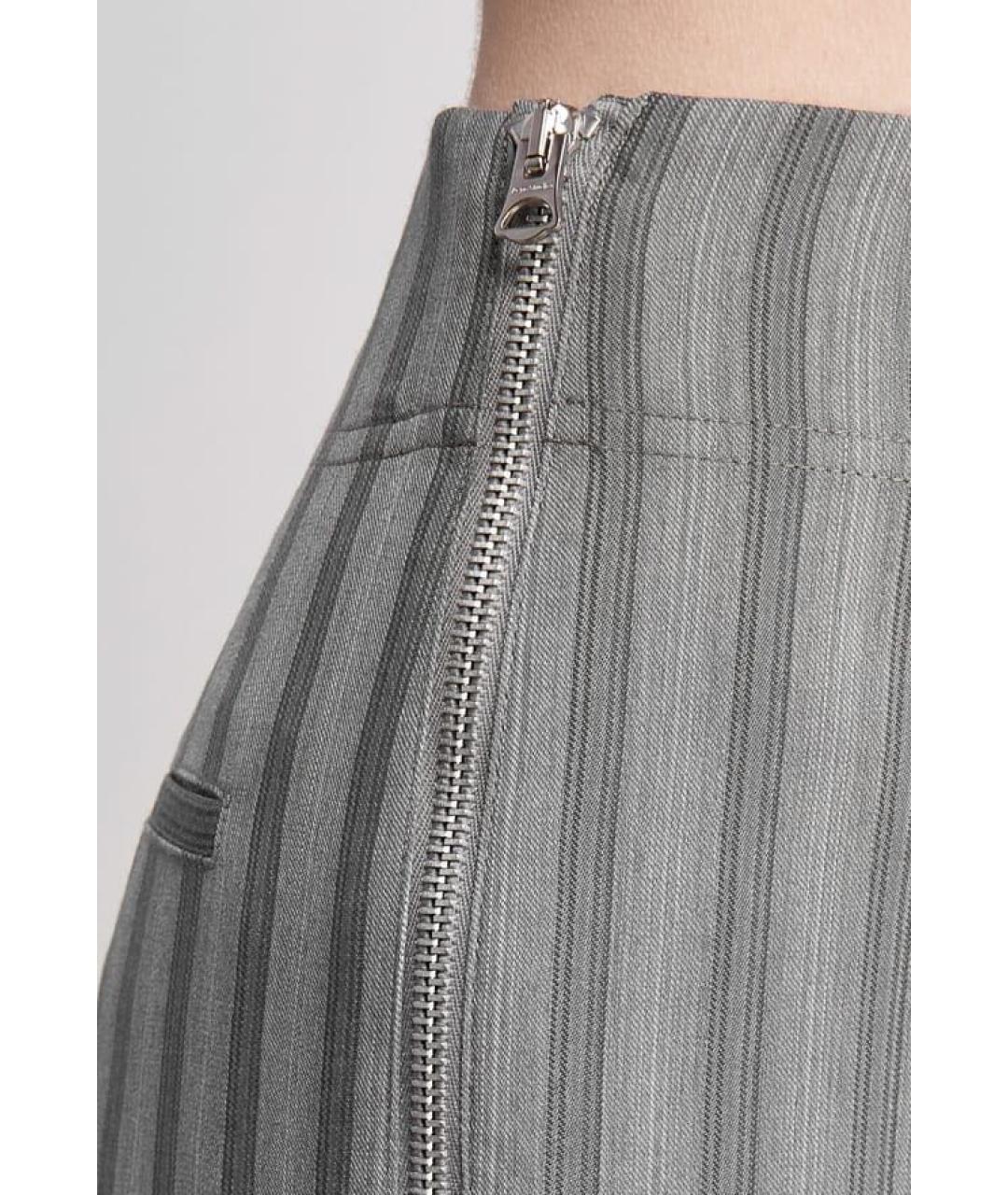 ACNE STUDIOS Серые шерстяные прямые брюки, фото 3