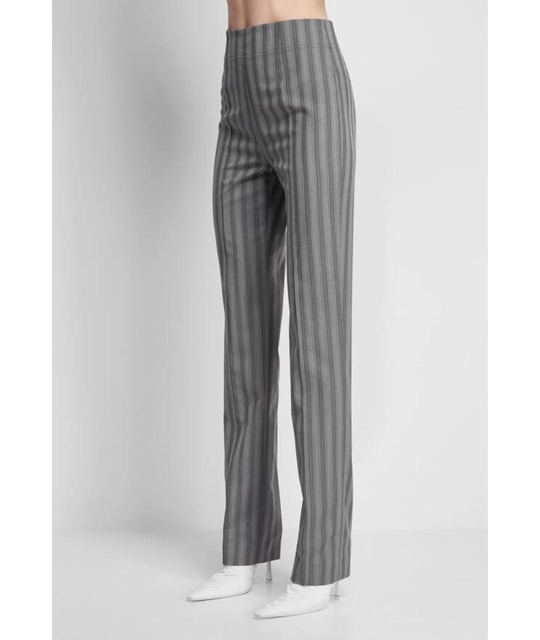 ACNE STUDIOS Серые шерстяные прямые брюки, фото 5