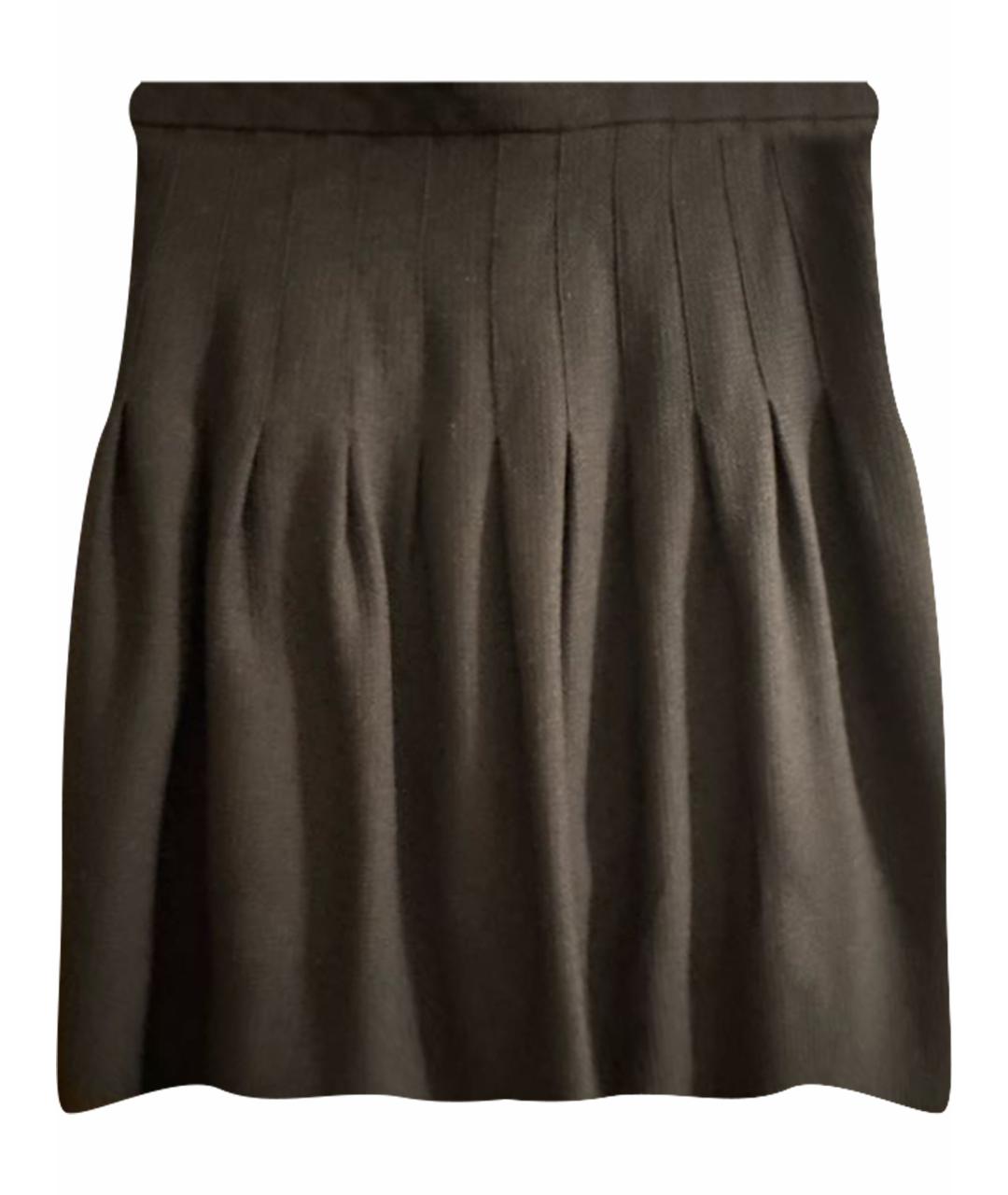 CHANEL Черная шерстяная юбка миди, фото 1