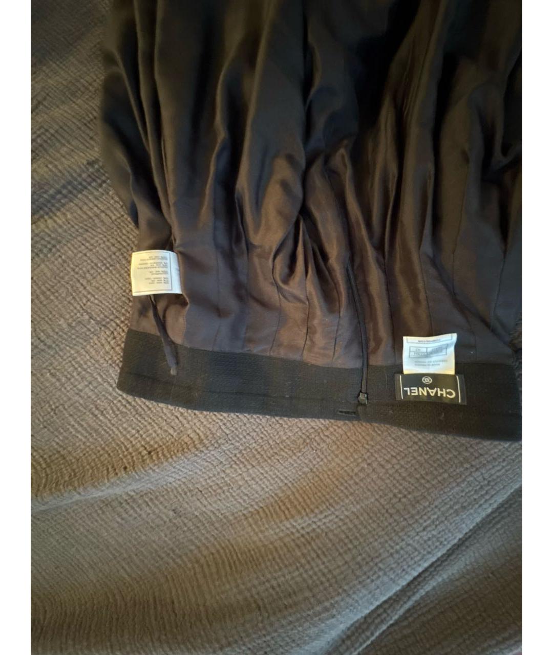 CHANEL Черная шерстяная юбка миди, фото 7