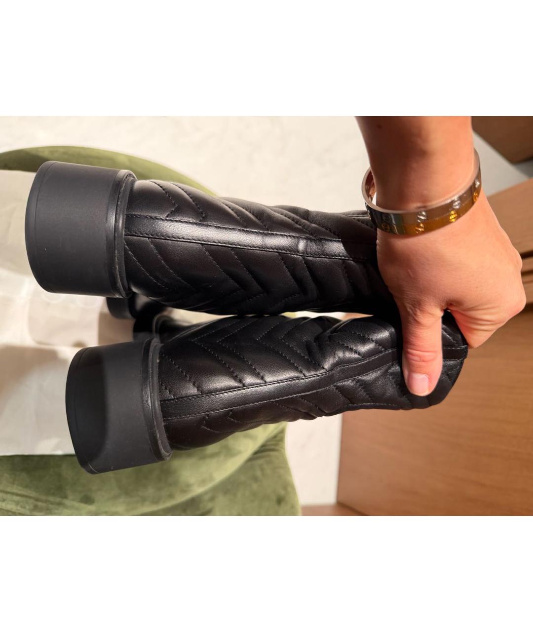 GUCCI Черные кожаные полусапоги, фото 4